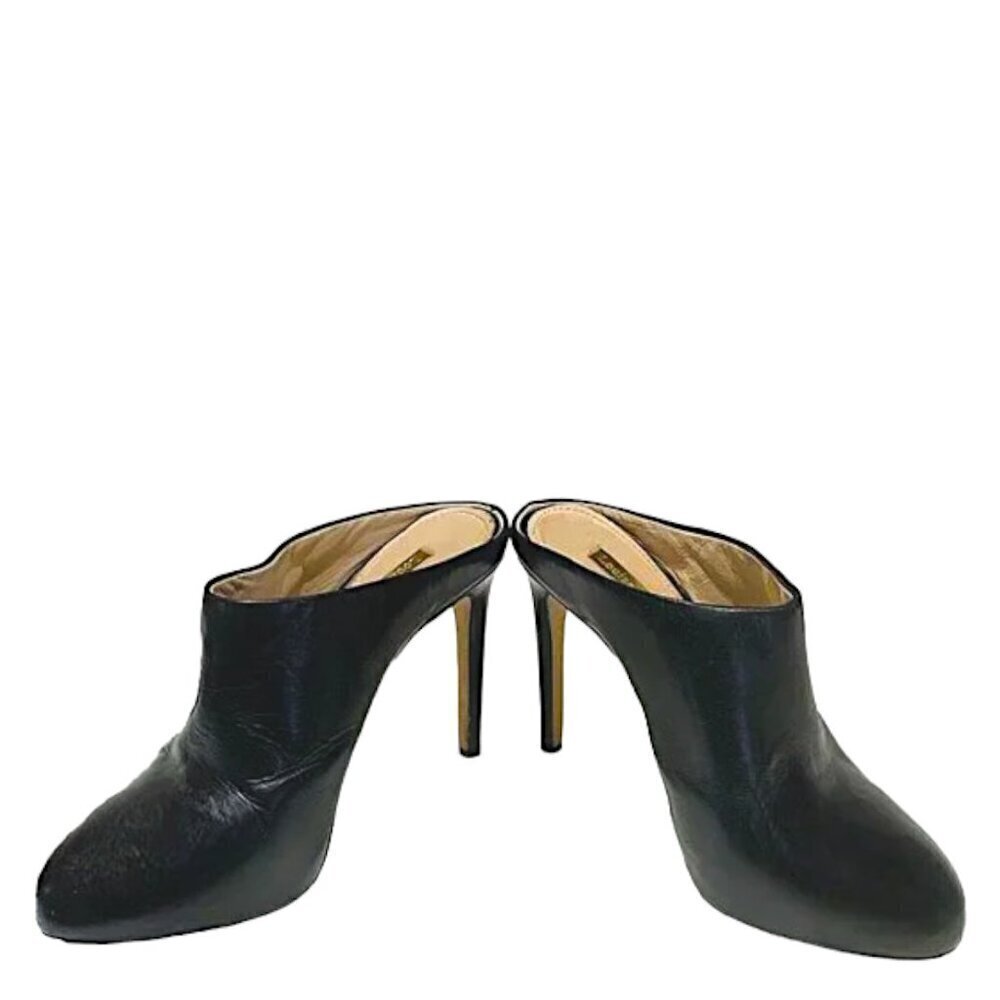 Louise Et Cie Seraphina Leather Stiletto Mule Booties Black Size 7